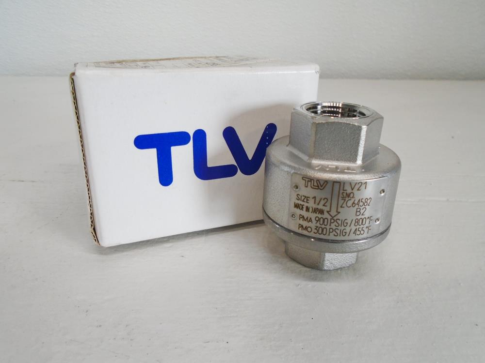 TLV Thermostatic Steam Trap LV21, Stainless Steel, 1/2" NPT